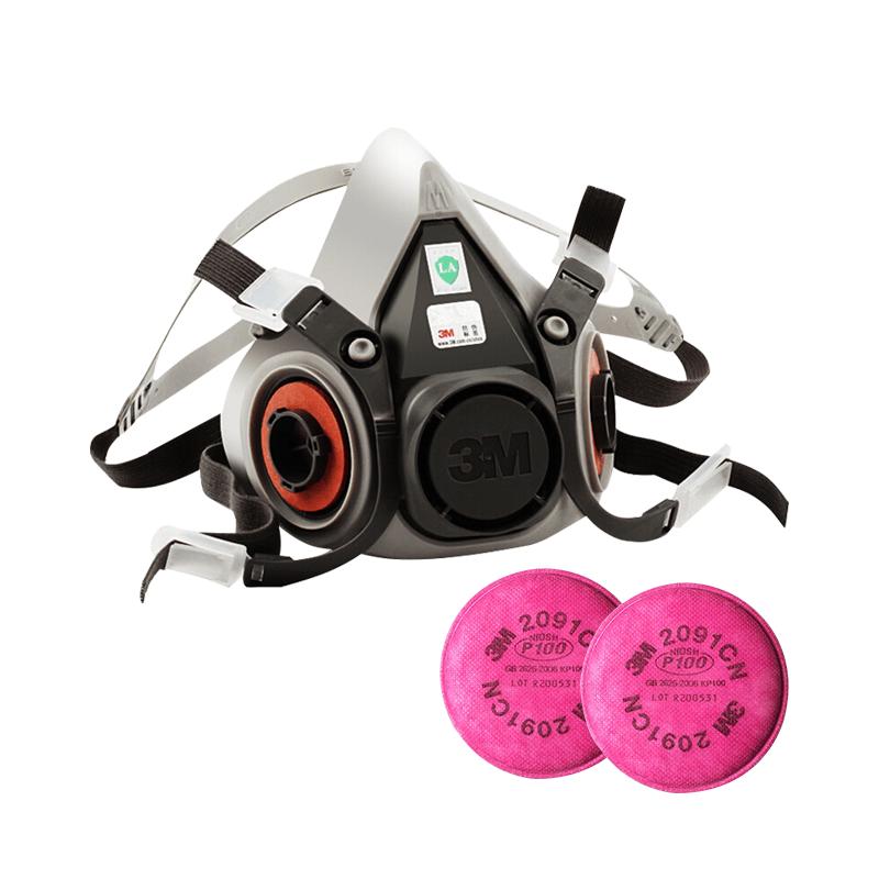 3M 6200 Half Facepiece Reusable Respirator Kit with 2091CN P100 Filters Medium
