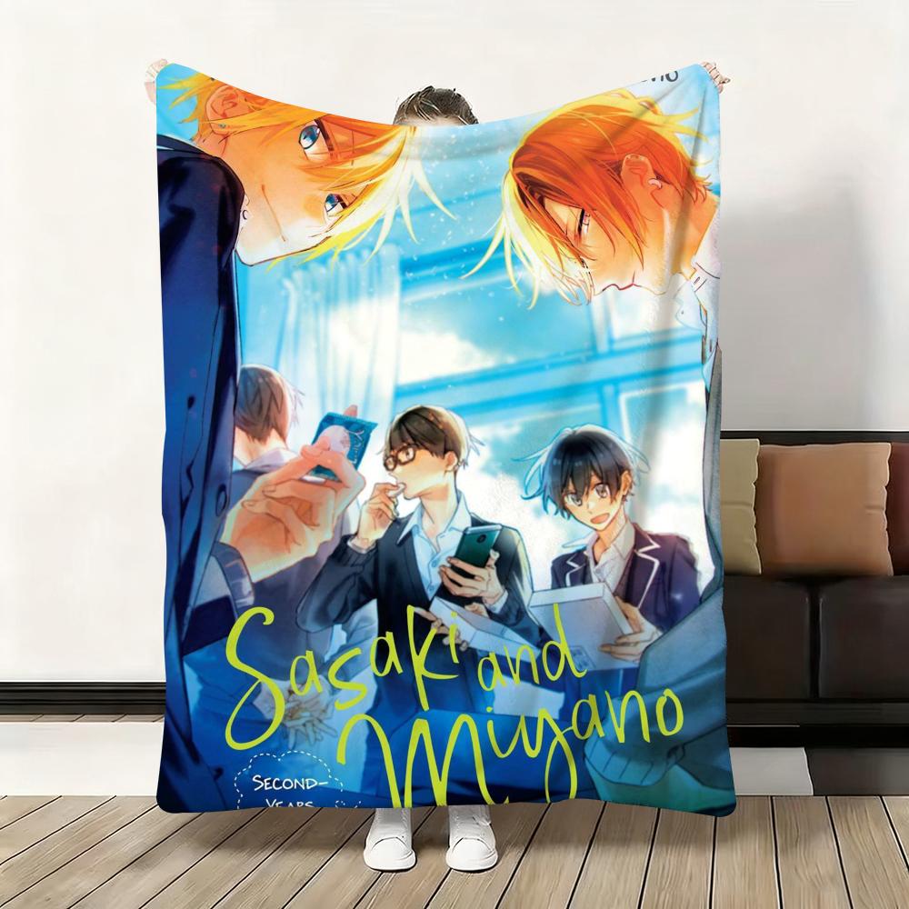Аниме S-Сасаки И М-Мияно Плед Фланелевый Пушистый Мягкий Плед Теплый Приятный к коже Плед для дивана Кровати Офиса Дневного сна Зима 30x40in