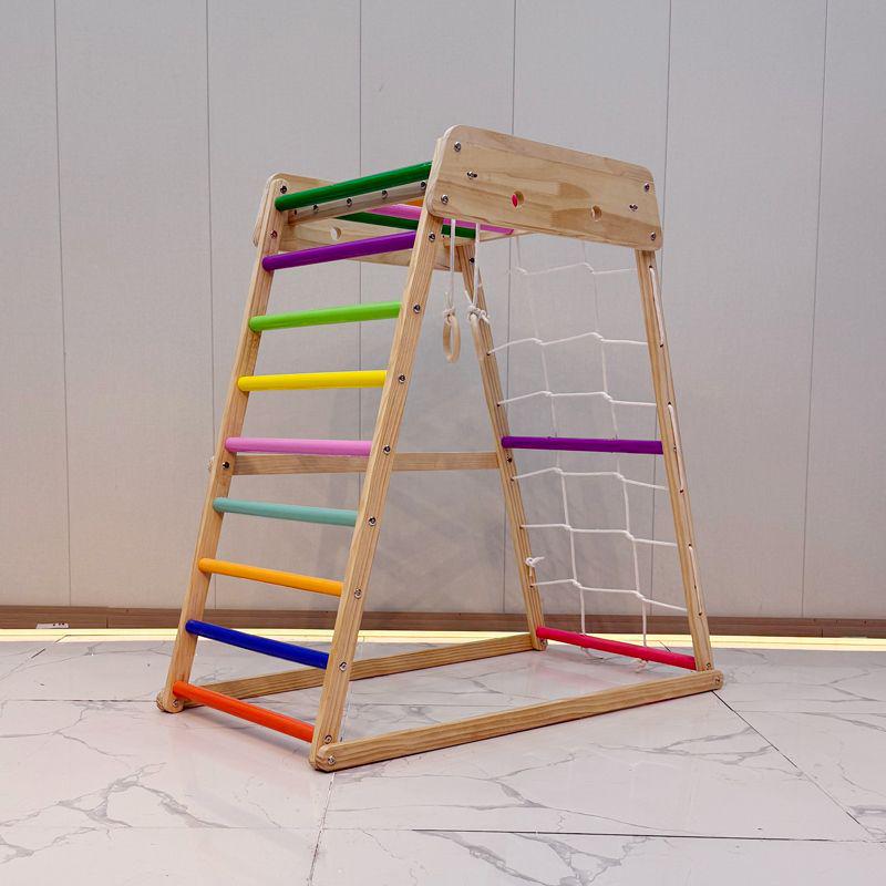 Solid Wood Indoor Playset: Climbing Frame, Slide & Swing for Kids and Toddlers