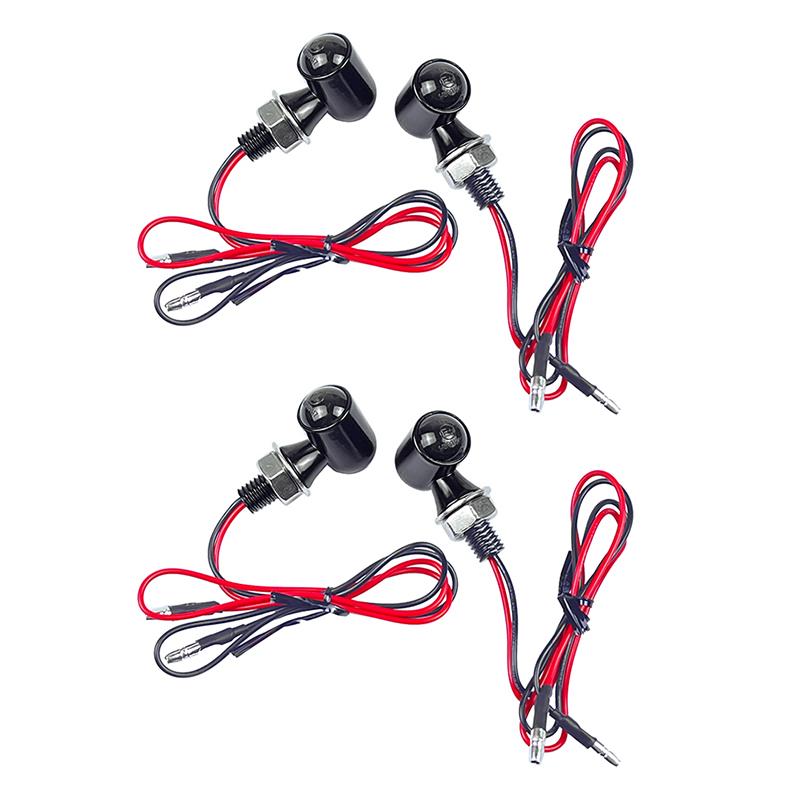 

4 шт. Универсальная мотоциклетная лампа указателя поворота Запчасти для модификации мотоцикла Светодиодная мини-лампа подсветки номерного знака Индикаторная лампа Металлический корпус