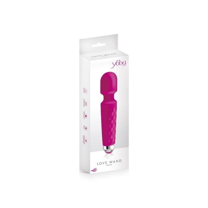 Yoba Love Wand Wandy Vibromasseur Silicone Rechargeable USB Rose