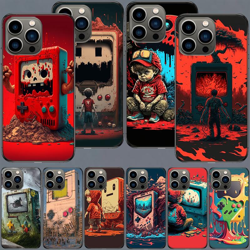 Devils Addicted To Game Consoles Phone Case For Iphone 17 Air 16 15 Pro Max 14 Plus 16E Coque 13 Pro 12 Mini 11 Clear Cover Sili