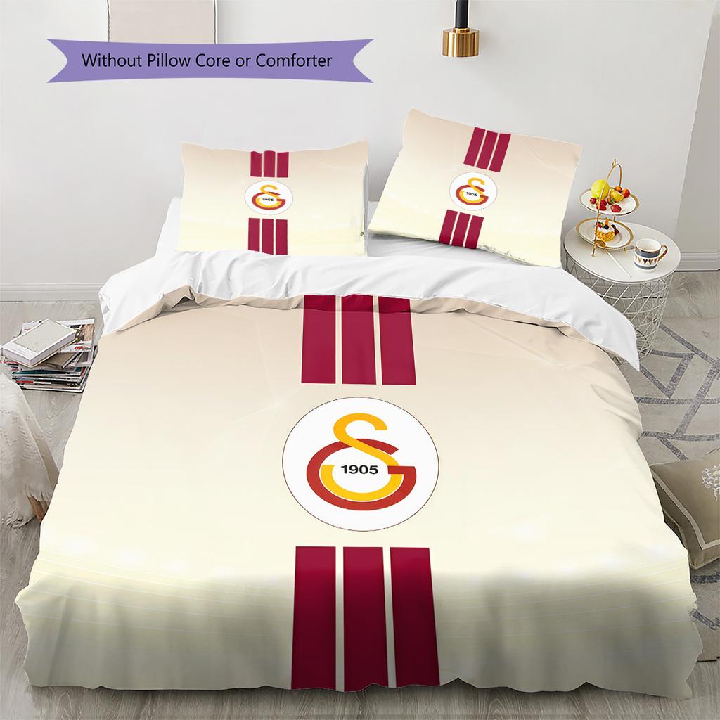 Galatasaray S.K Pattern Bedding Quilt Set Home Decoration Gift (1 * duvet cover + 2 * pillowcase without core)