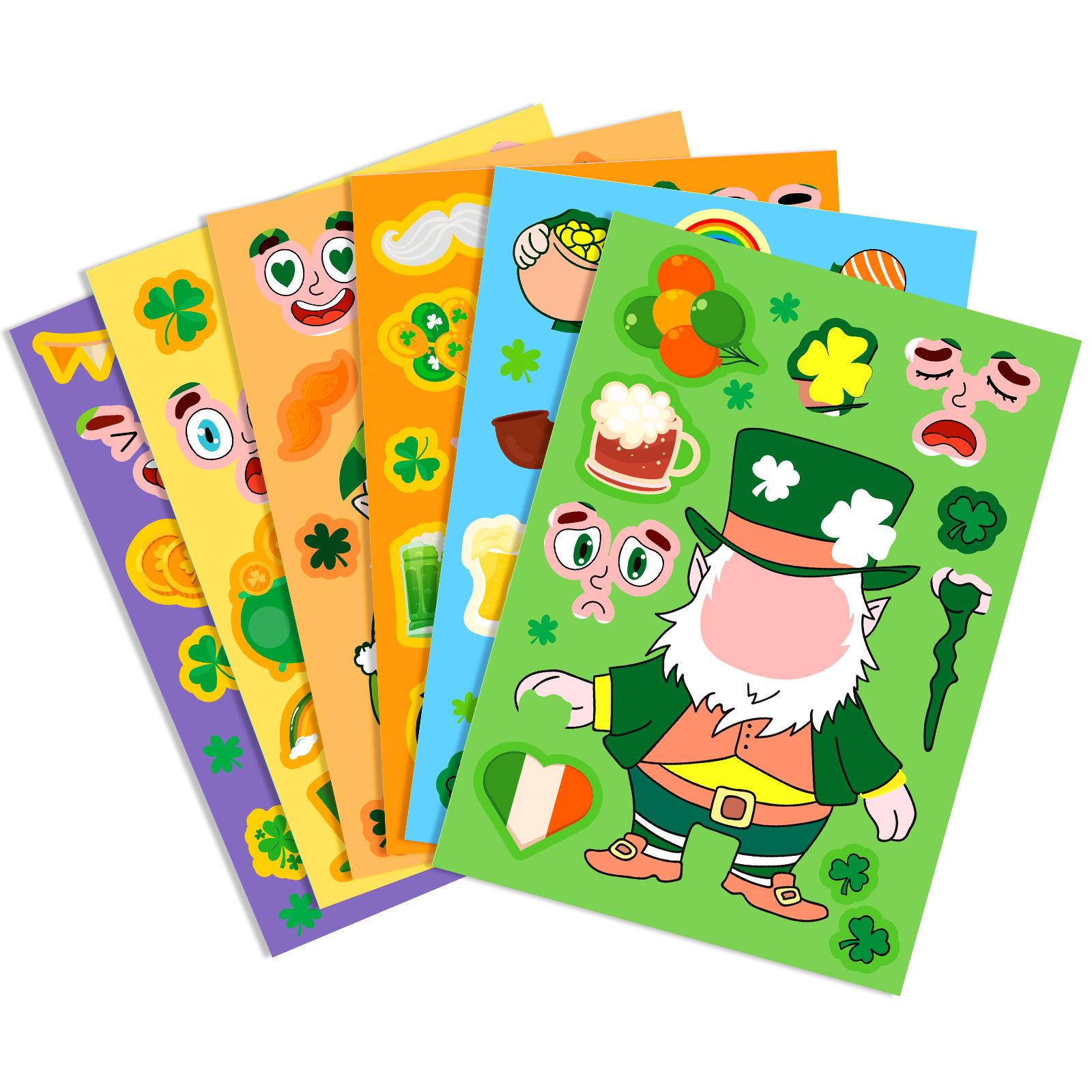 

6 Pictures/pack of New High-value DIY St. Patrick s Day Stickers