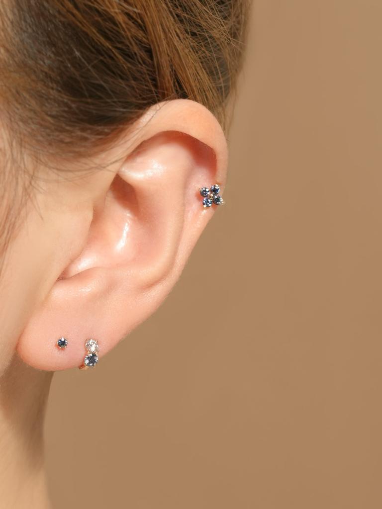 Minimalpiercing 14K 18K Moissanite Diamond Mini Two-Way Ring Earrings