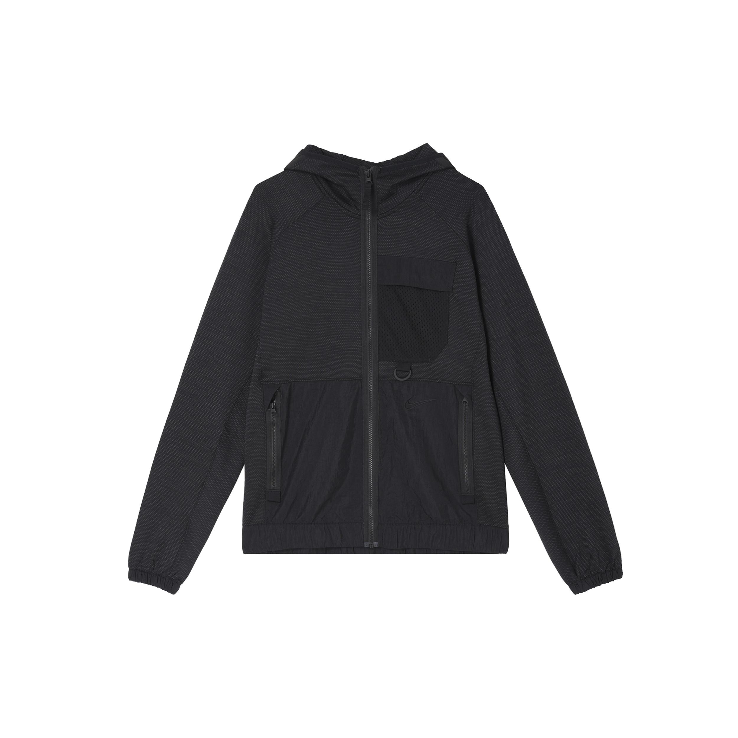 Men s Nike Solid Color Small Logo Embroidered Hooded Training Jacket Autumn Black BV9309-010 M
