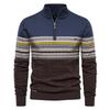 2026 Autumn/Winter Trend: Men's Oversized European-Style Sweater with Stand-up Collar & Half-Zip - High-Quality, Versatile Knitwear.