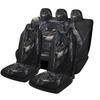 [Howling Wolf Illustration] Wolf In Moonlight Car Seat Cover Set - Stylish Black & Gray, Universal Fit, Machine Washable Polyest