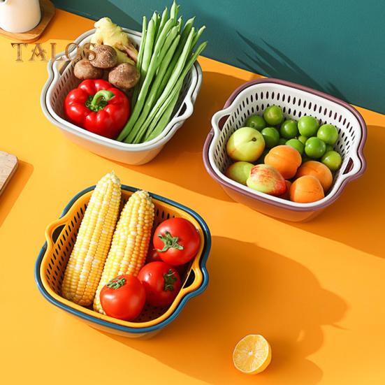 8-teiliges Abtropfbecken für die Küche, ausgehöhlt, schnelle Entwässerung mit kleinen Ohren, Abtropfkorb, Obstsalat, Waschen, Aufbewahrung, Sieb, Abtropffläche, Gemüsereinigung