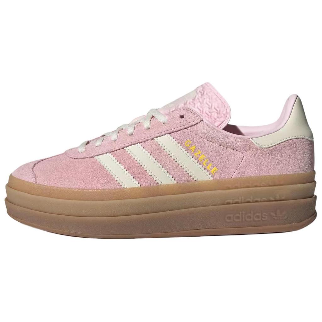 Adidas Gazelle Bold Clear Pink Gum Women Sneakers Cream-White Gold-Metallic JQ7777