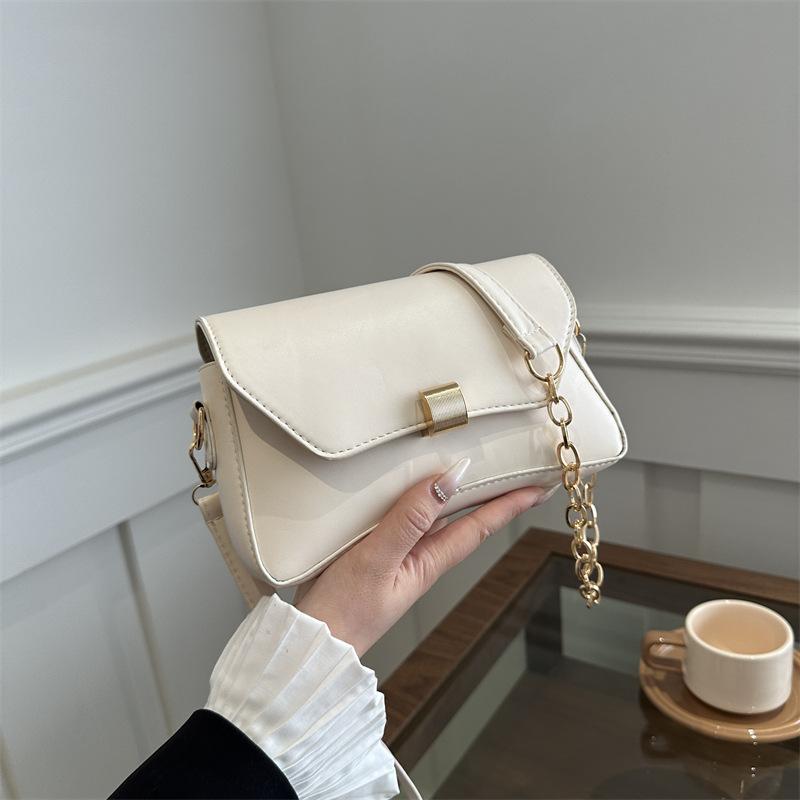 Fashion Solid Color Women's Chain Small Bag Women's 2025 Spring New Versatile Small Square Bag Women