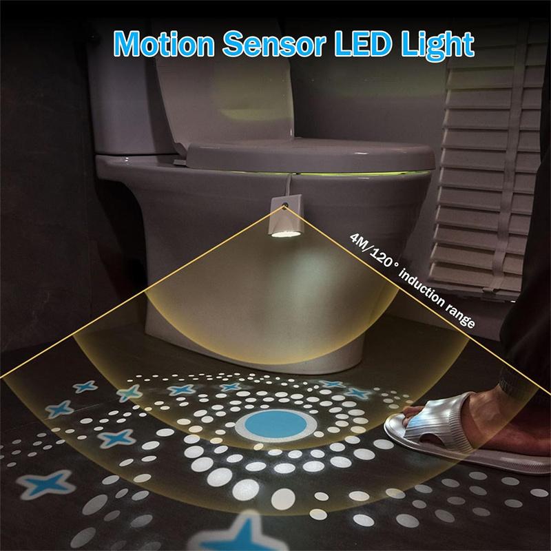 Toilet Nights Lights Changing Motion Sensor Activated Led Projection Nightlight Usb Rechargeable Toilet Bowl Light