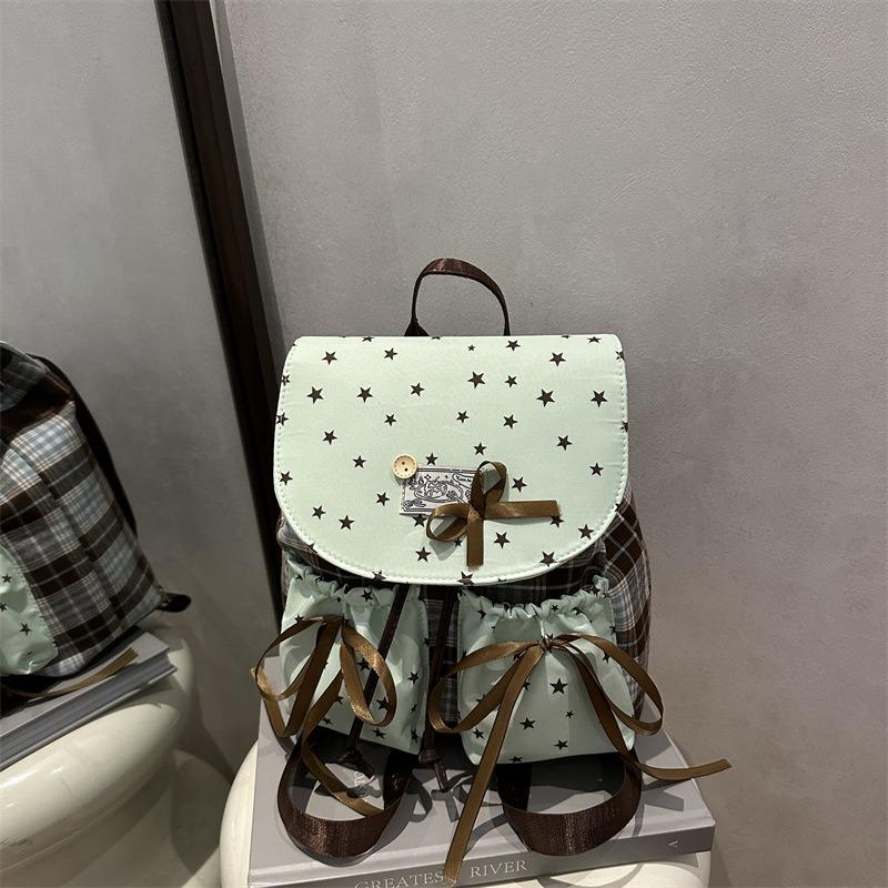 New Niche Retro College Style Backpack Bag Women's Lace Bow Fashion Versatile Small Backpack