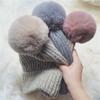 Hat Women's Winter Tide Fleece Thickened Ball Warm Knitted Wool Hat Autumn and Winter Fashion Cute Bag Hat
