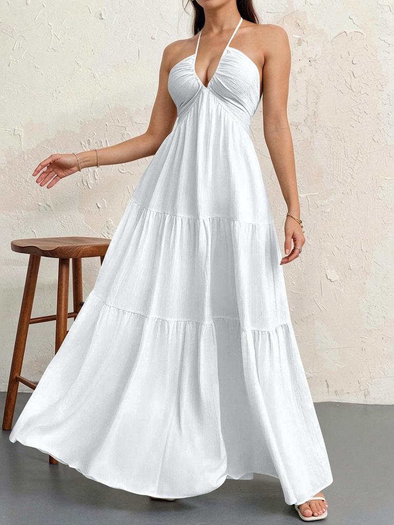 European and American Fashion Summer New Women's Halter Neck Dress
