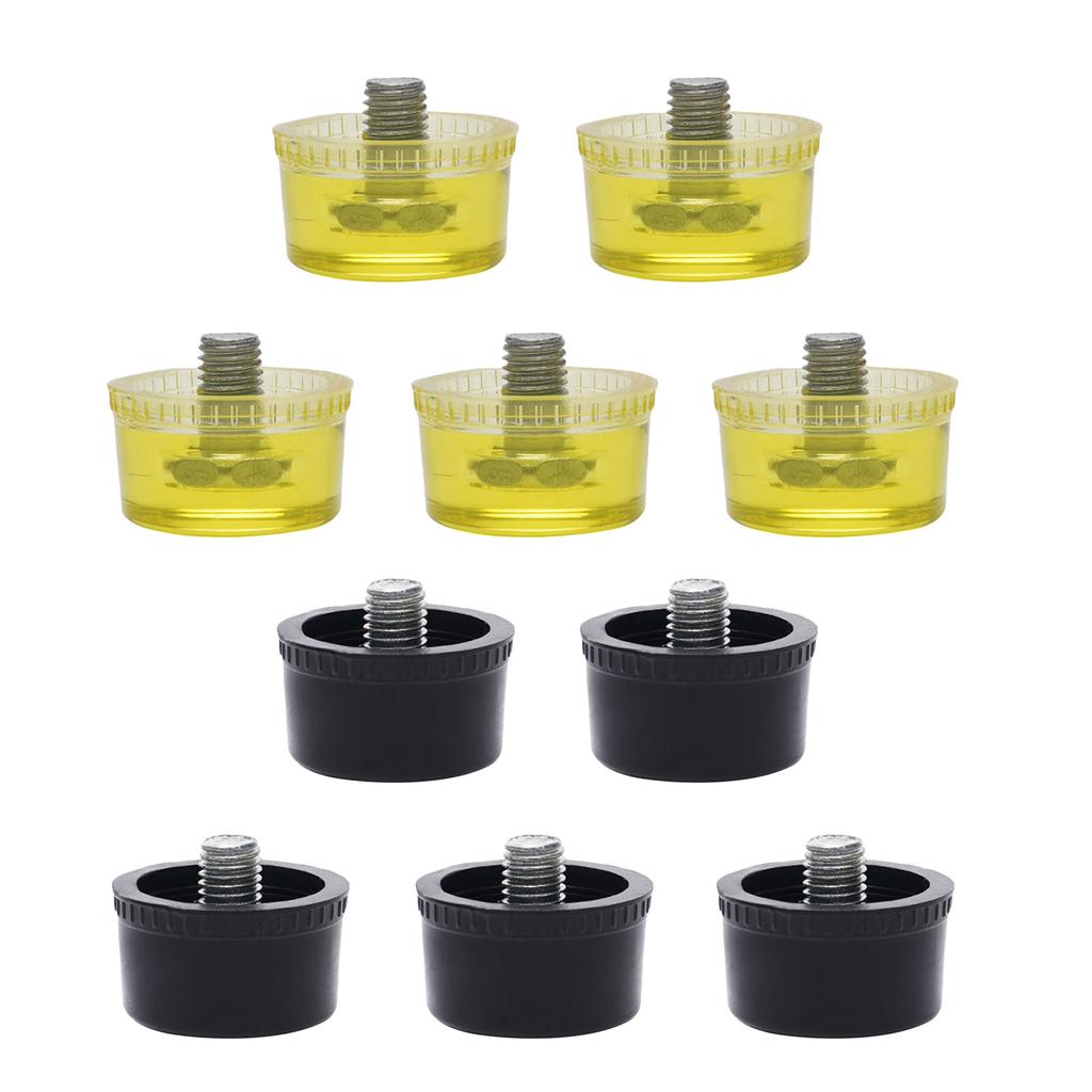 Multipurpose 25mm/30mm/35mm/40mm/45mm Rubber Hammer Head Replacement Set Suitable for Plastic Hammer Installation Repair