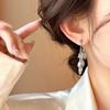 Silver zircon fringed earclips, holeless high-end mosquito coil disc earrings, temperament studs, niche unique earrings.