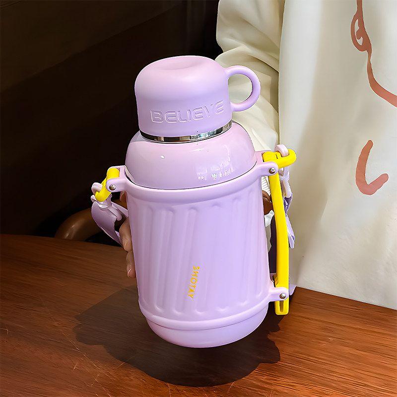 Large-Capacity Thermos Cup for Women 2024 New Model High-Looking Student Water Bottle with Lid for Drinking Water, Mom's Bottle 1000ml