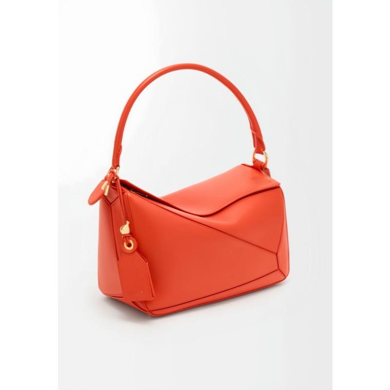 Long Handle Splicing Geometric Bag Fashionable Versatile Hand Carry Shoulder Messenger Bag