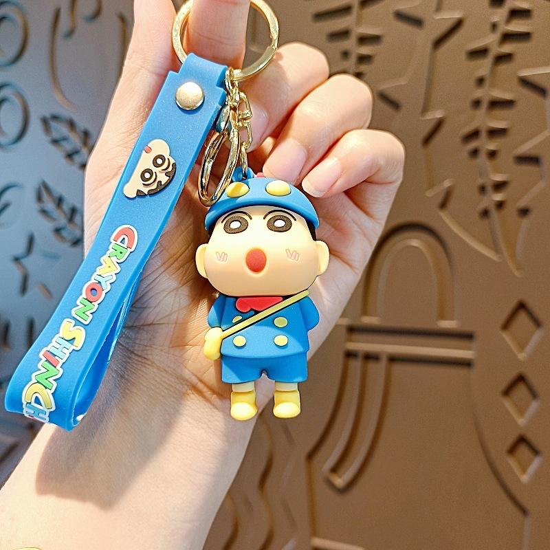 New Kawaii Crayon Shin-Chan Keychain Anime Bag Keyrings Cartoon Doll Car Pendant Decoration Accessories Kids Toys