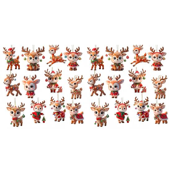 Wooden Christmas Reindeer Ornament Cute Cartoon Deer Tree Decoration Handcrafted Festive Hanging Decor for Xmas Home Party