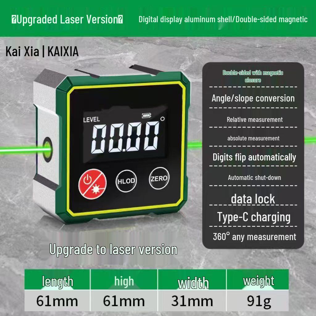 HD Magnetic Digital Inclinometer with Angle Measurement and Display