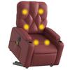 Vidaxl Reclining and Tilting Armchair with Massage, Electric, Burgundy