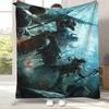 Classic God of War Games Kratos Flannel Blanket,Ultra Soft Plush Throw for Home Bedroom Bed Sofa Cover Office Camping Picnic