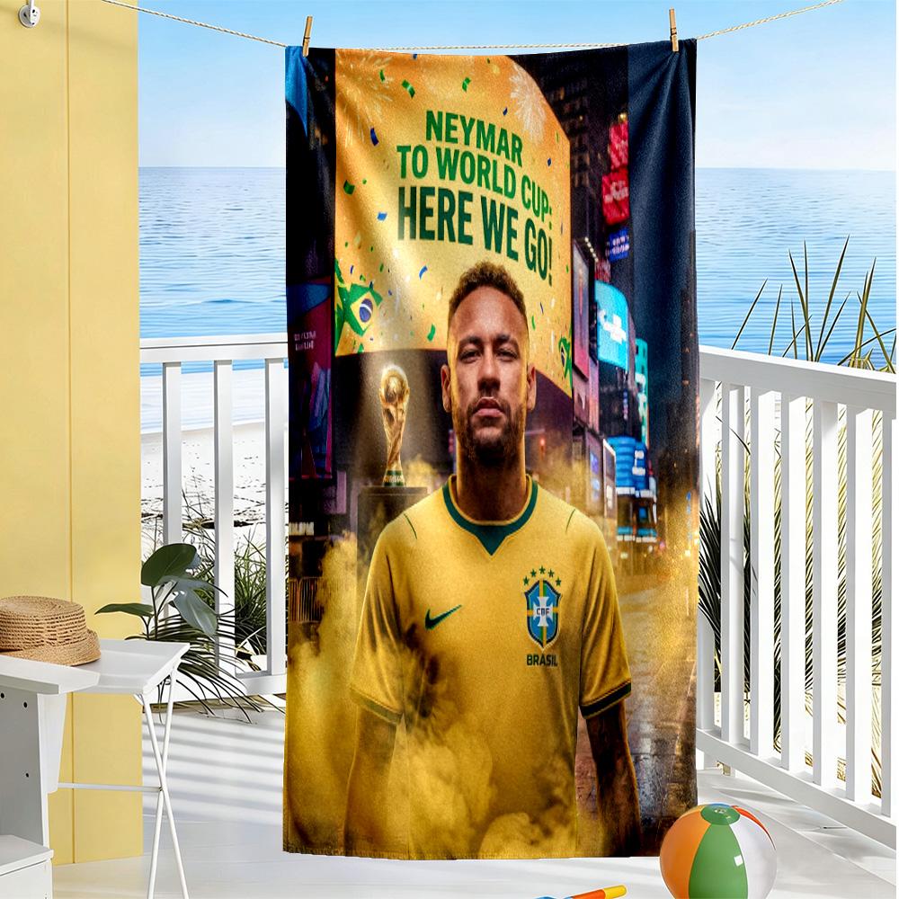 Neymar S Schattenporträt Strandtuch Schnelltrocknend Weich Mikrofaser Bequem Leicht