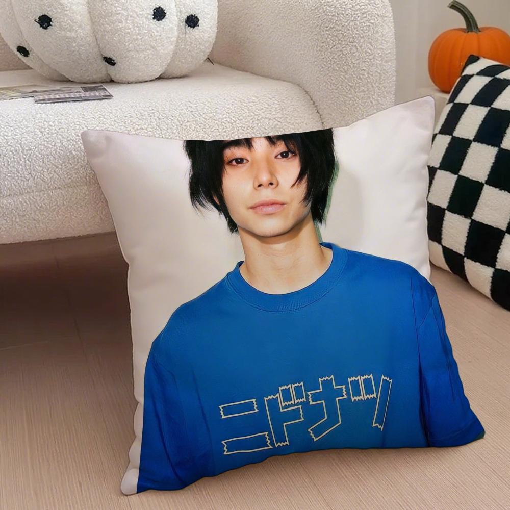 Actor NNijiro MMurakamiS Cushion Cover Throw Pillow Cover Hidden Button Durable Polyester Chair Cushion