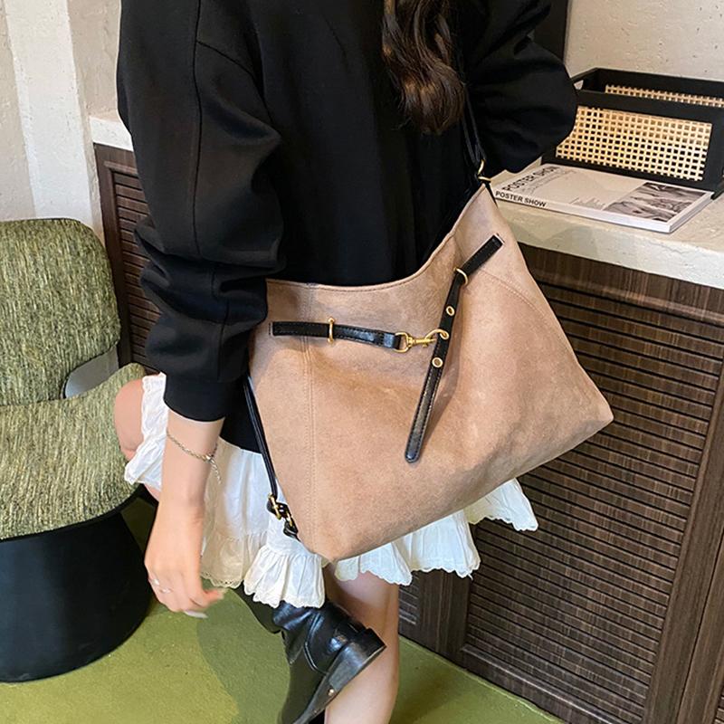Yogodlns Lazy Style Retro Single Shoulder Underarm Bag Minimalist Tote Bag Large Capacity Commuting Bag Crossbody Bags