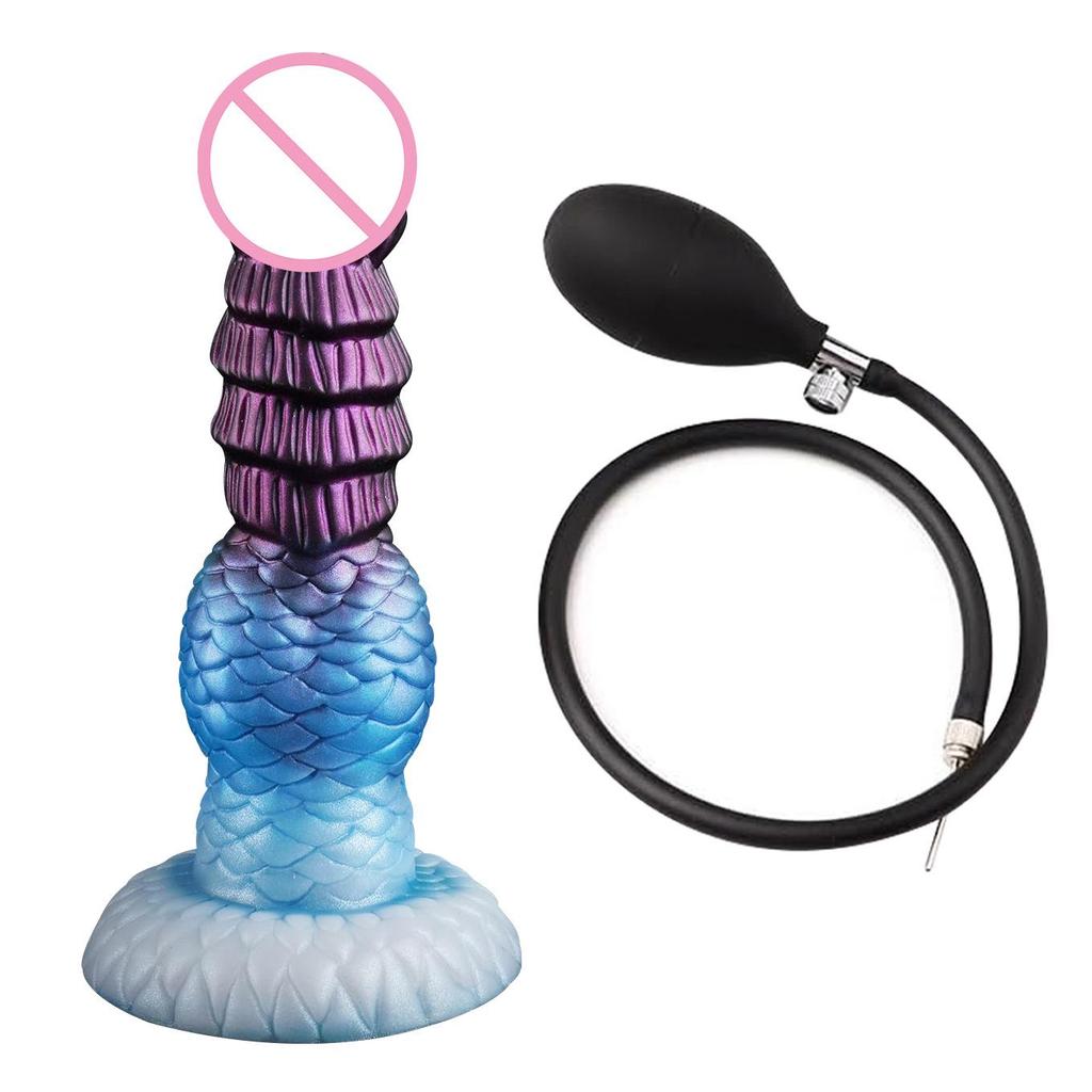 Inflatable Pikachu Suction Cup Dildo with Knot Design for All Genders