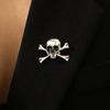 Dark Gothic Full of Black Rhinestone Spider Broochs for Men Women Halloween Retro Punk Skull Pin Personality Decorative Jewelry