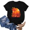 Women's Fashion Casual Hawaiian Print Short Sleeve T-Shirt Top Short Sleeve T-Shirt Top