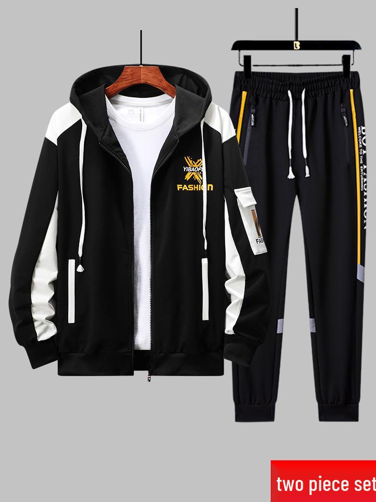 Men's Spring/Autumn Casual Hoodie & Pants Set: Trendy Youth Sportswear Two-Piece.