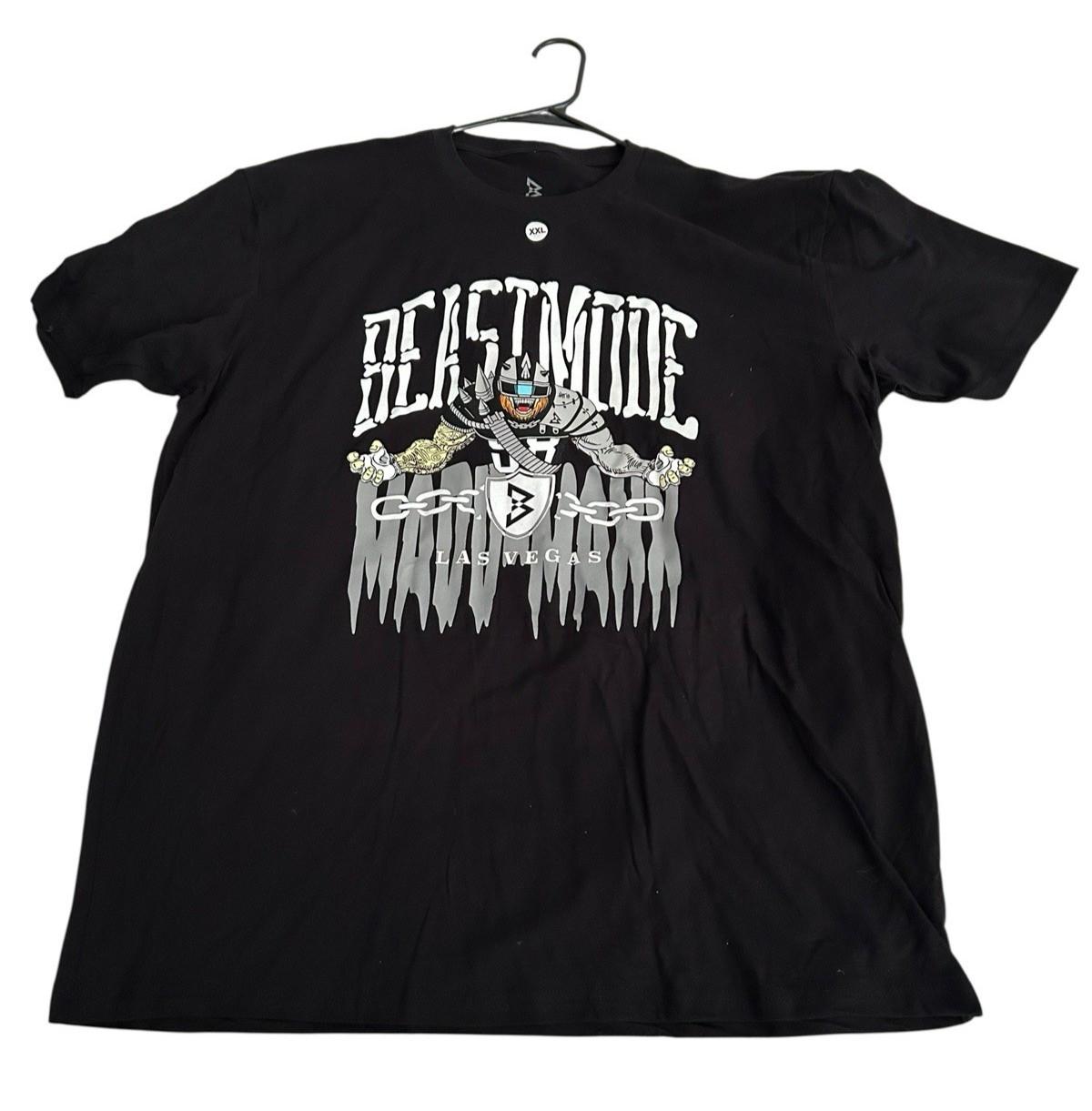 Beast Mode T Shirt by Marshawn Lynch Size 2XL Black Graphic Tee New Rare Unisex T-Shirt XXXXL