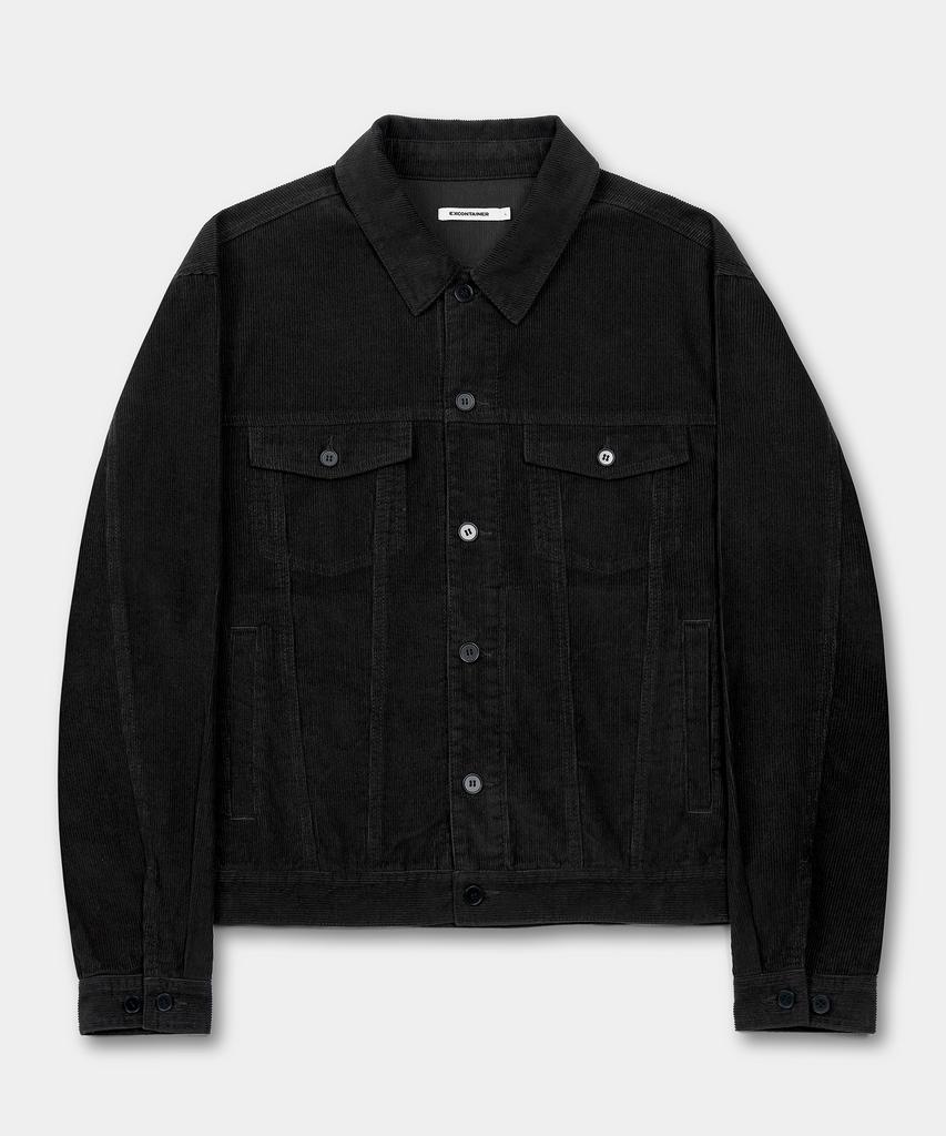 Excontainer Corduroy Trucker Jacket (Black)