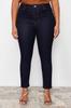 Women's Style Plus Size Dark Blue Estra Flexible Skinny Jeans