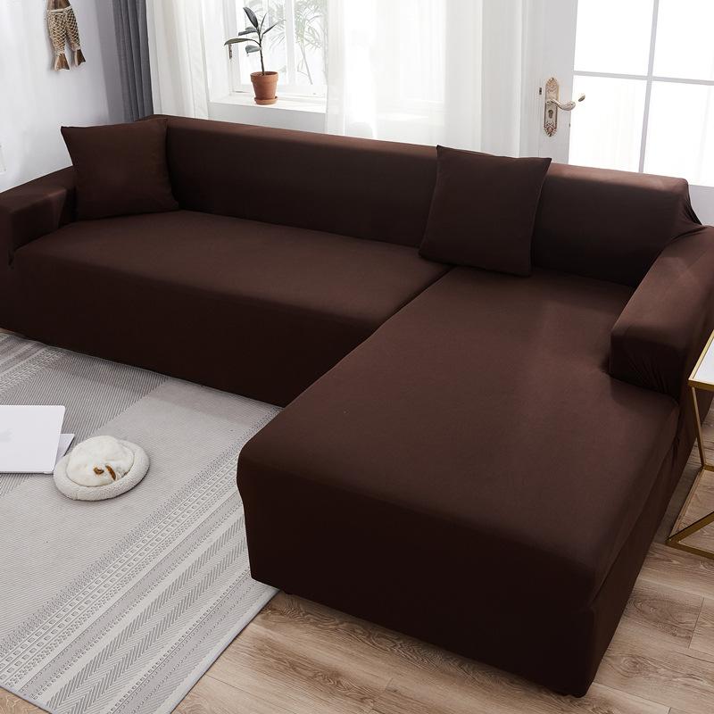 All Inclusive Sofa Cover Simple Solid Color Empress Leather Elastic Sofa Cover Fabric Suitable for All Seasons Anti Cat Scratch