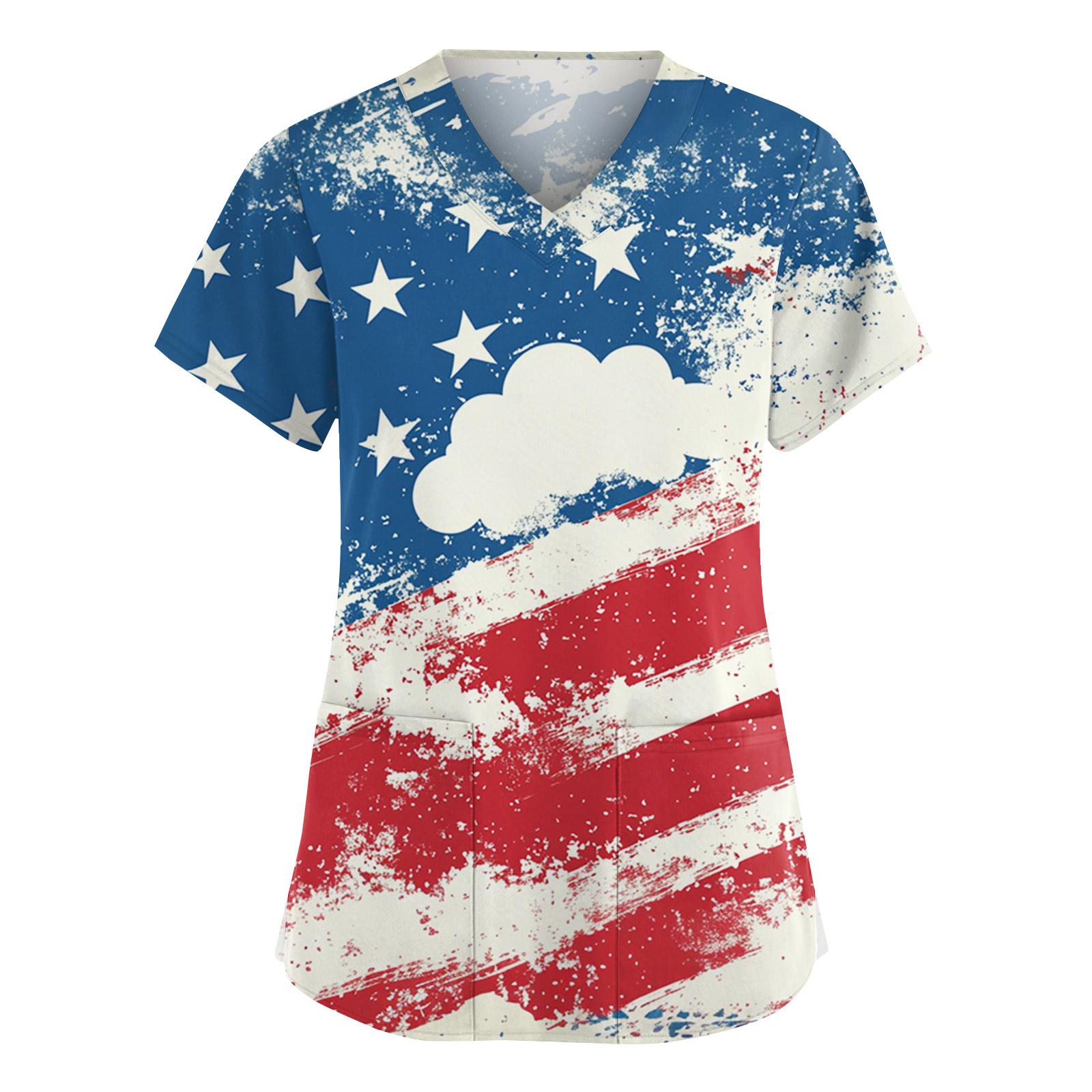 

Жіноча мода Комбінезон з V-подібним вирізом та короткими рукавами з кишенями Принтовані топи Одяг XL небо синє кольору