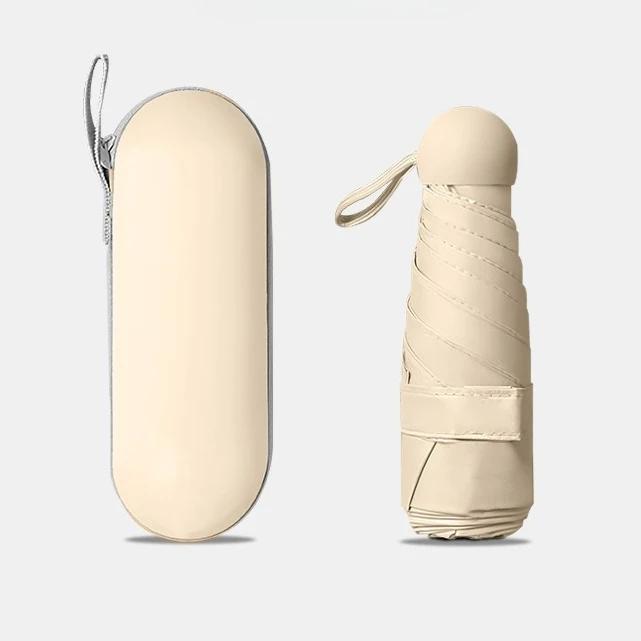 Sun & Rain Umbrellas Lightweight Compact Pocket Umbrella Windproof Folding Travel Umbrella with Storage Box Sunny Rainy Days