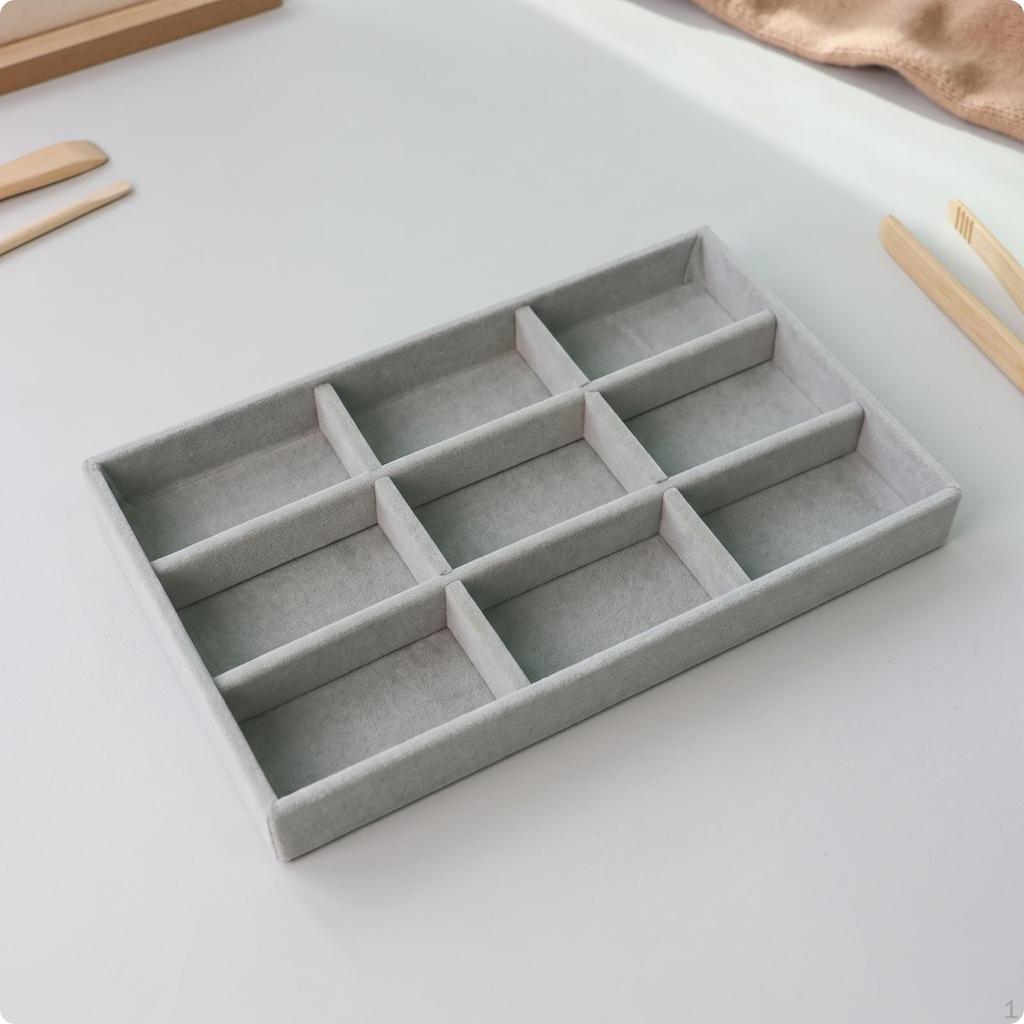Schmuck-Display-Tablett Niedrigprofil Samt Stapelbar für Sammler, Juweliere, Schubladen,