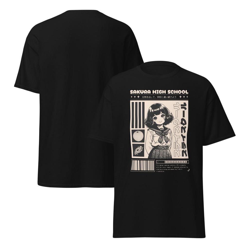 Sakura High School - Vintage Anime Girl T-Shirt