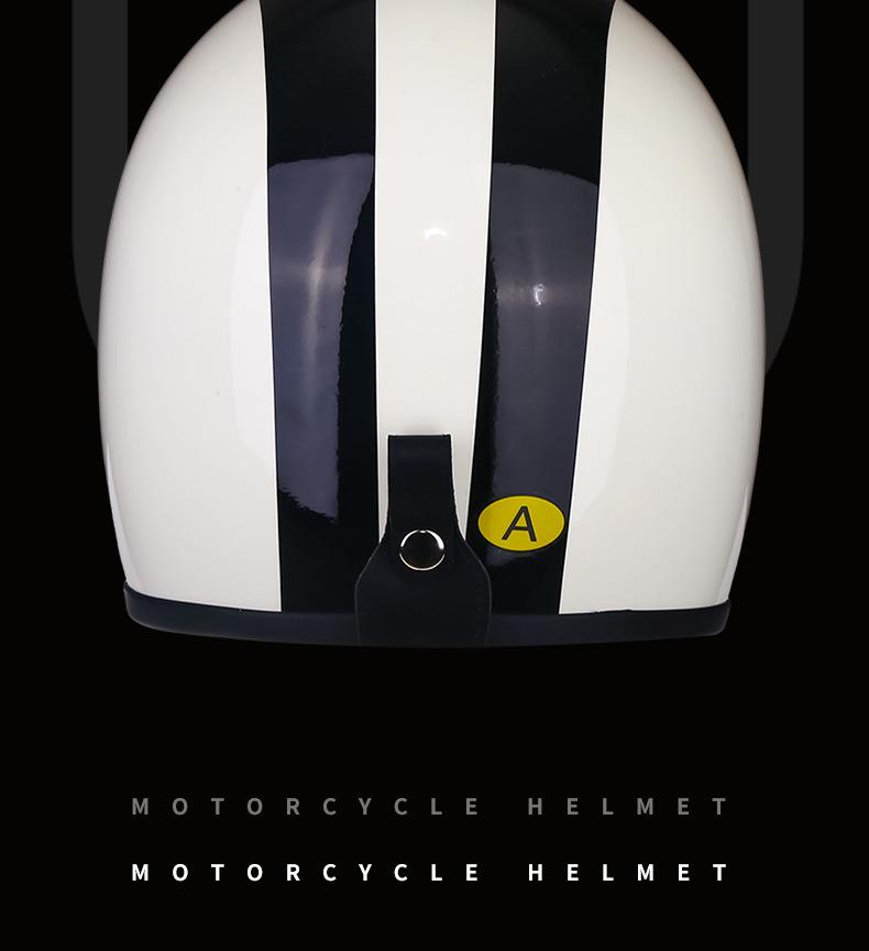 Retro Fiberglass Full-Face Motorcycle Helmet for Cruisers & Scooters - Unisex Design