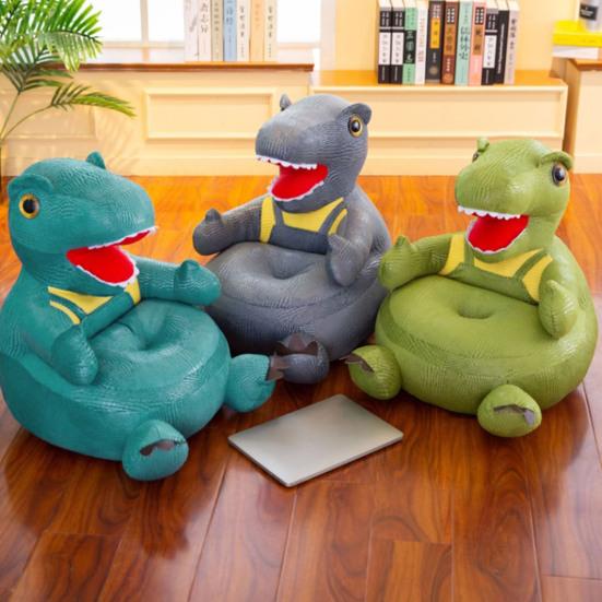 Kindersofa-Sitz, weicher Stoffbezug, abnehmbar und waschbar, Cartoon-Dinosaurier-Tier-Sofa-Plüsch-Stuhl-Schutzhülle