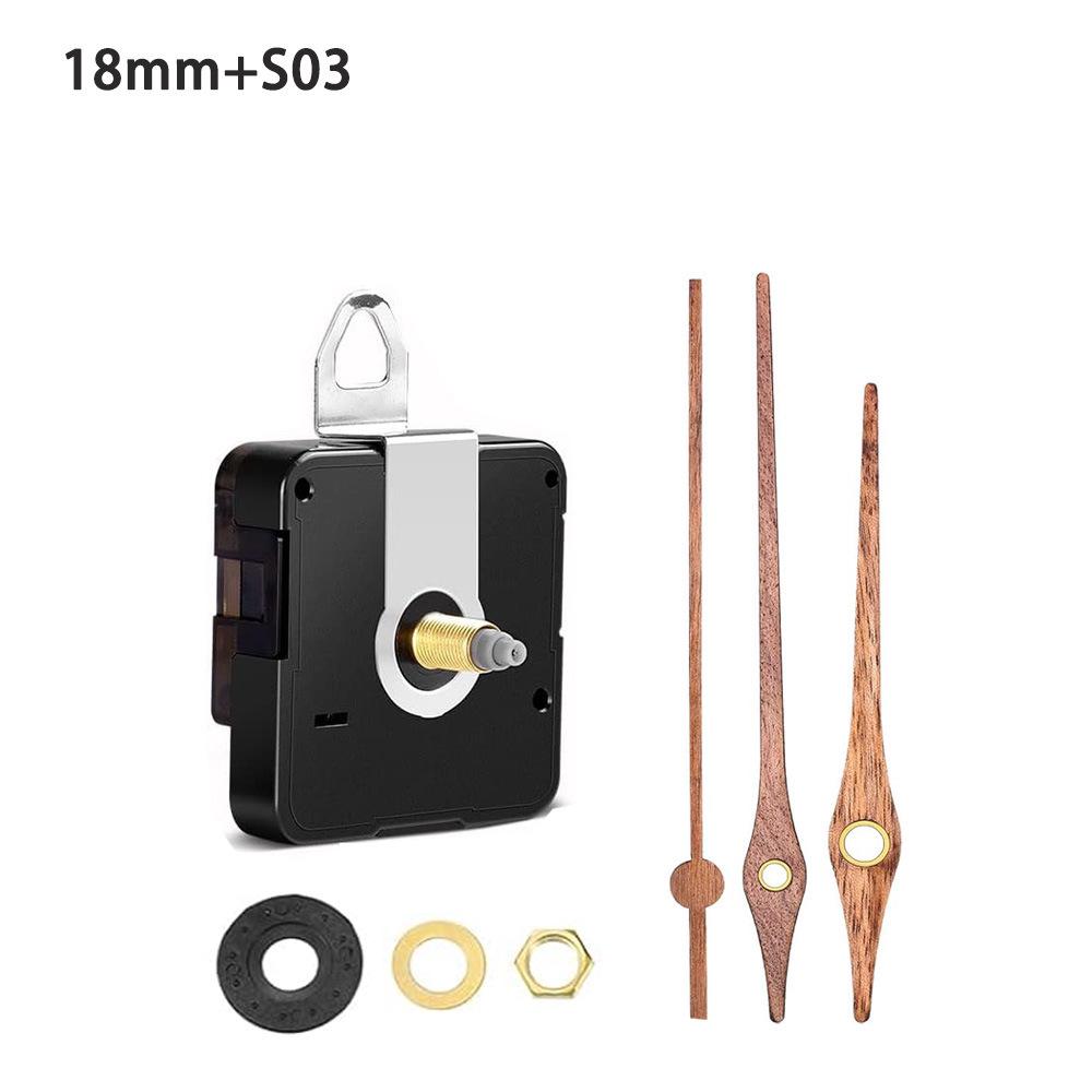 Silent DIY Cross-Border Long Shaft Clock Movement with Walnut Wood Hands - 4 Styles Available