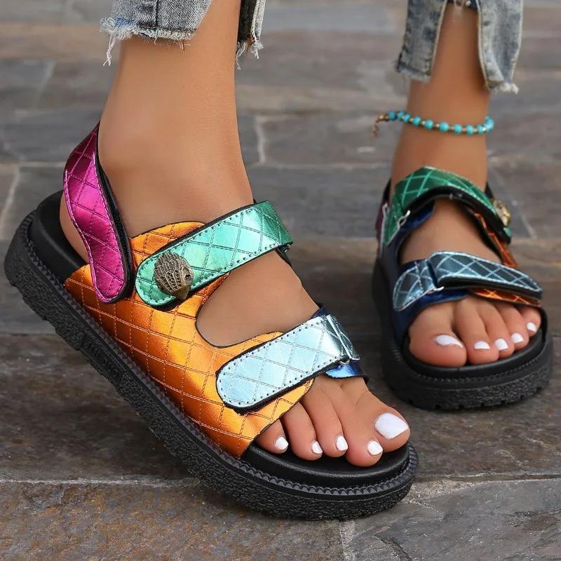 Summer Shoes for Women 2024 Latest Color Matching Design Women’s Platform Sandals Casual and Versatile Outdoor Sandals Zapatos