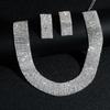 3pcs Women's Zircon Set Rhinestone Earrings Necklace New Wedding Party Luxury Fashion Accessories-4068