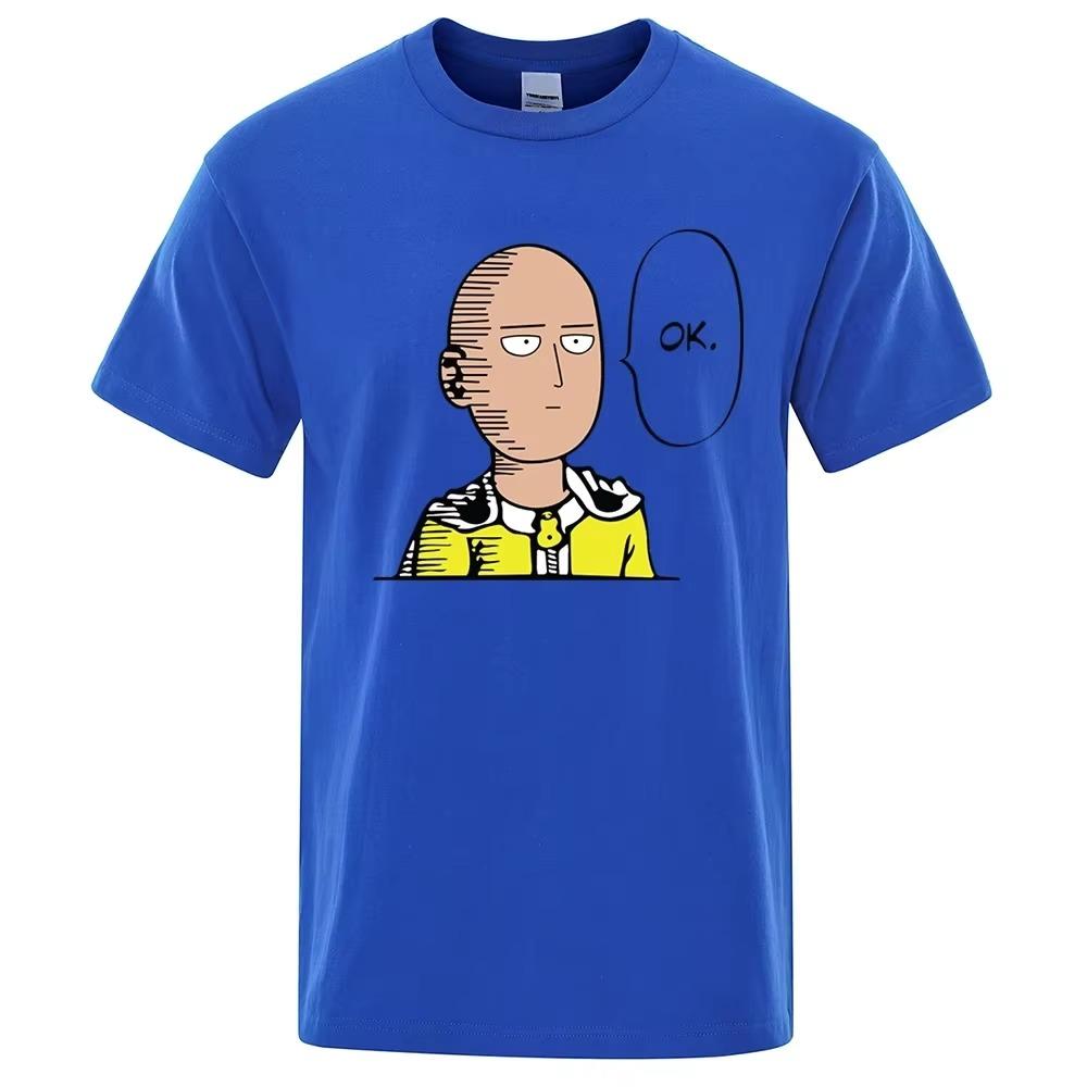 Cartoon Man T Shirts Hip Hop Crew-neck Short Sleeve Summer Cotton Tops Casual Sweat Oversized T-Shirts for Men
