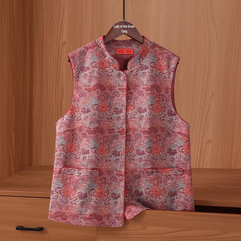 

Middle-Aged & Elderly Women s Autumn/Spring Short Cardigan Vest 4XL